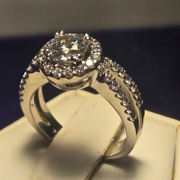 Romance Engagement Sterling Silver Ring Sz 6 - Picture 2 of 10